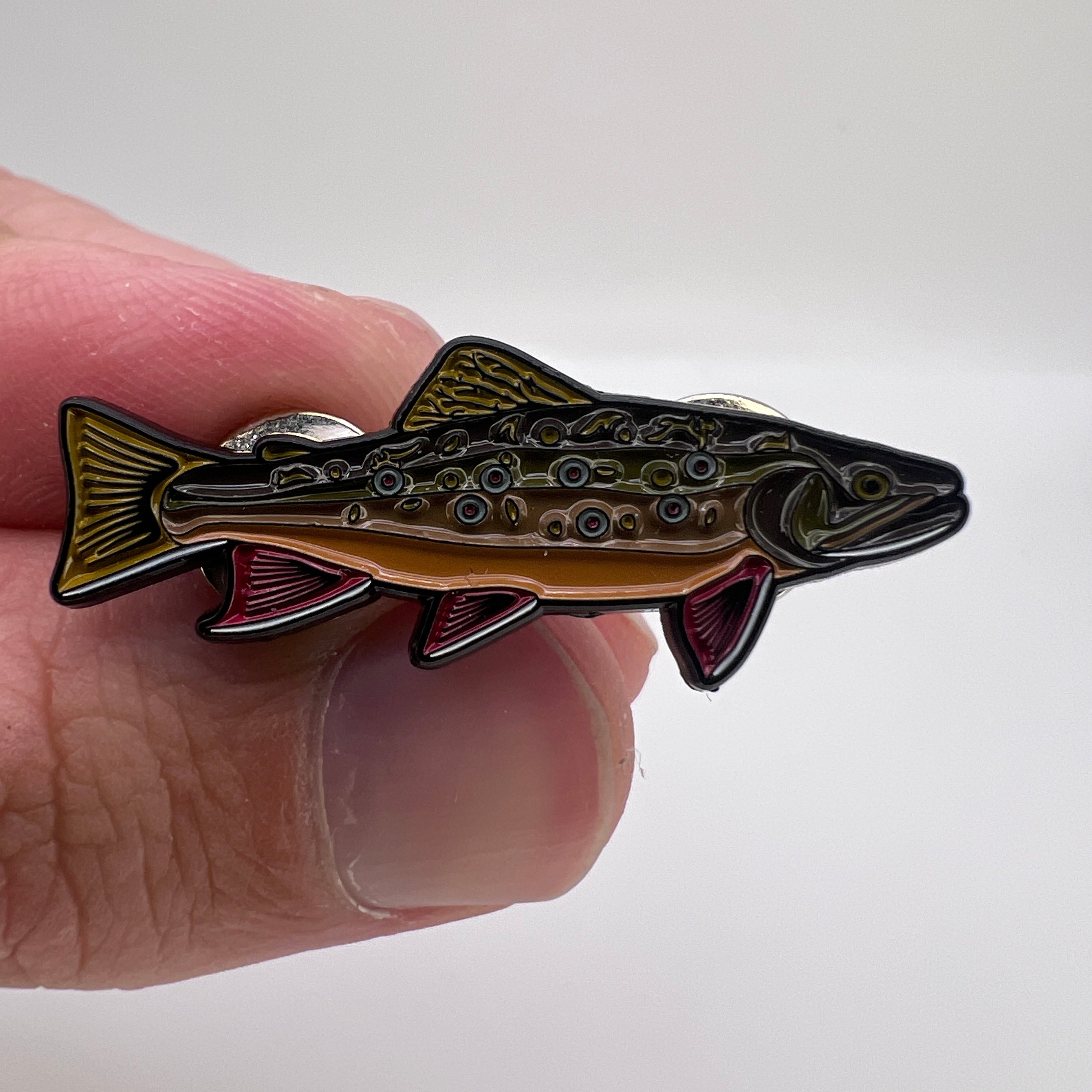 Brook trout enamel pin