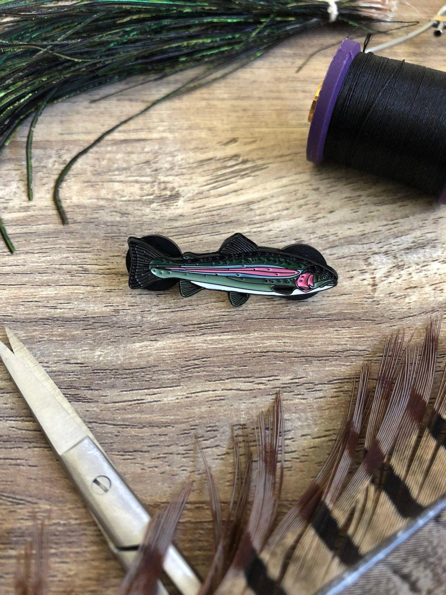 Rainbow Trout   - Fish Pin with Gift Box